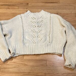 Forever 21 Cream Knit Crew Neck Sweater